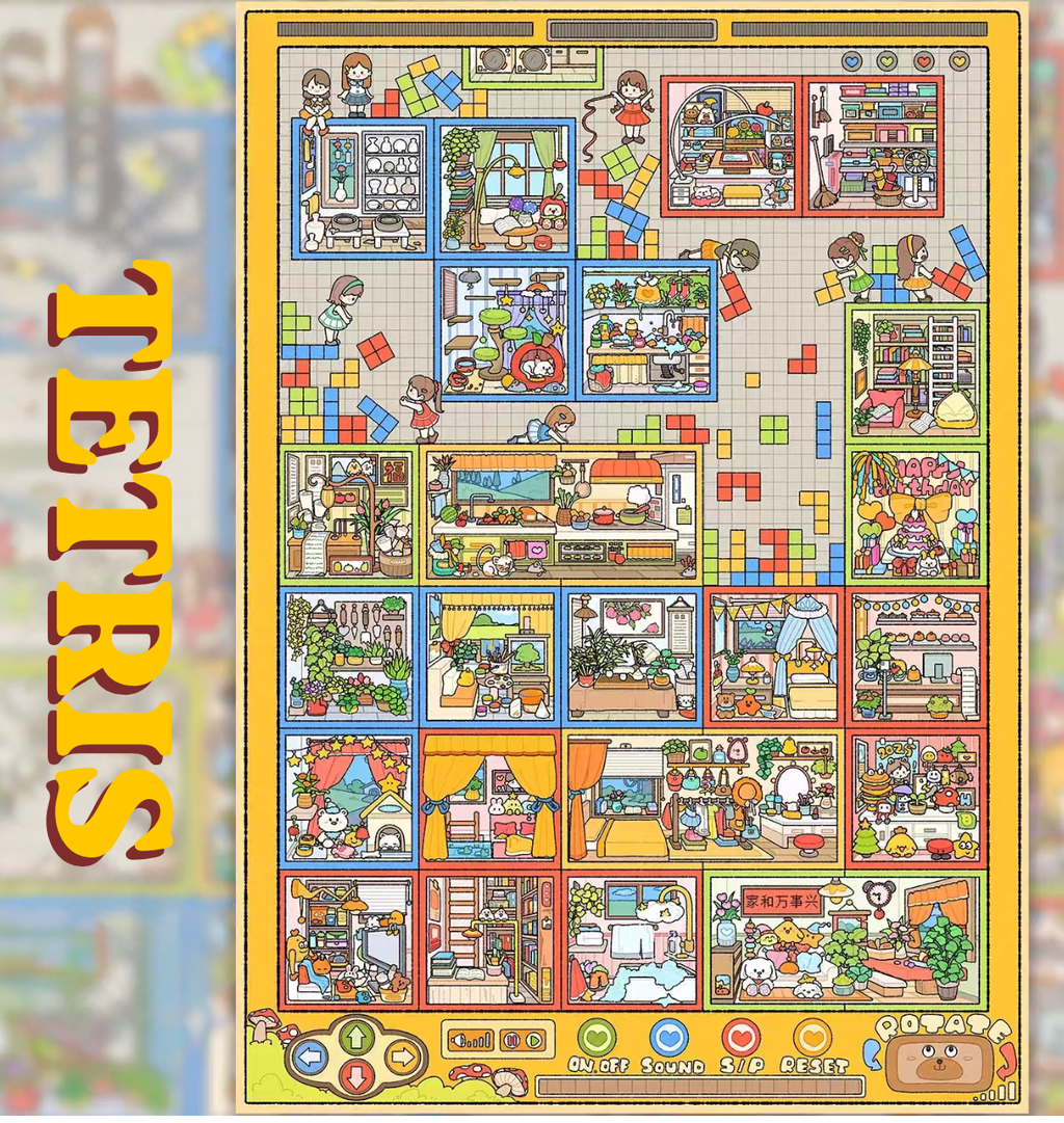 Tetris 3D Sticker Scene - Large