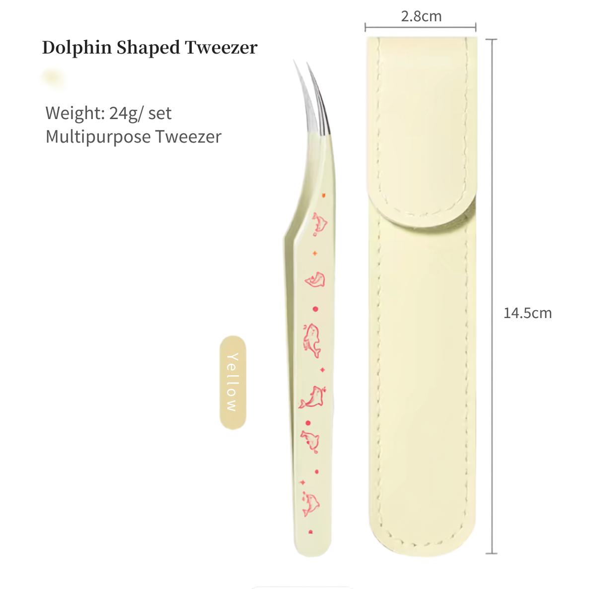 Dolphin Shaped Tweezer (Yellow)